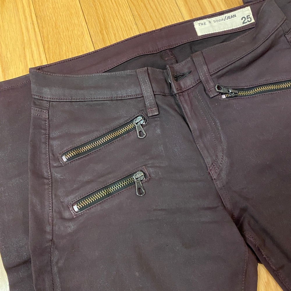 Burgundy Super Skinny rag & bone Jean